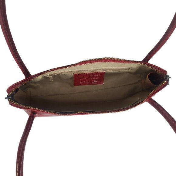 Genuine Charlie Leather "Caterina" Small Red Leather Handbag-NWT - Picture 7 of 14